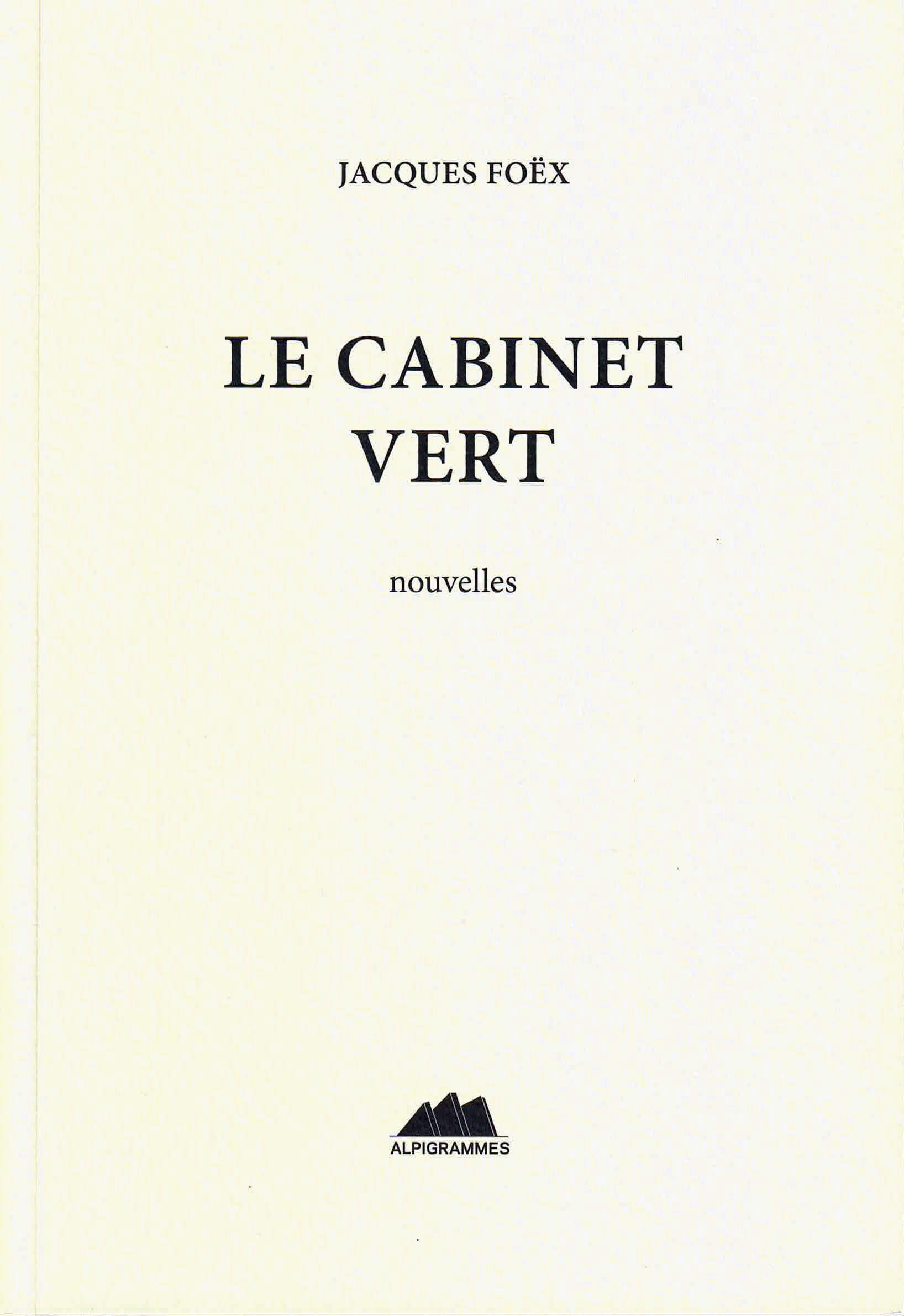 Couverture de LE CABINET VERT